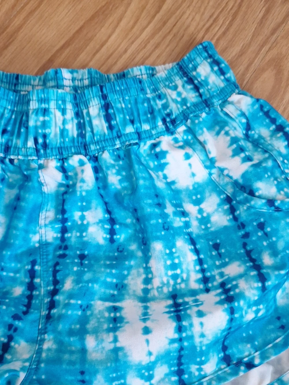 Kanu Surf Girls' Turquoise Blue Tie-Dye Swim Athletic Shorts